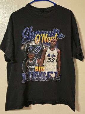 Vintage Shaq Shaquille O'Neal Orlando Magic Big Diesel T Shirt Boxy XL L Large